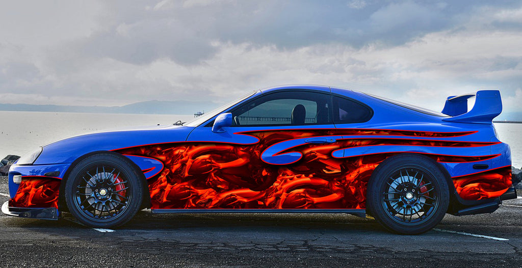 Red Dragon Car Decal, Dragon Car Wrap, 3D Dragon Car Sticker, Tribal Dragon Car Graphics, Red Dragon Full Color Car Sticker