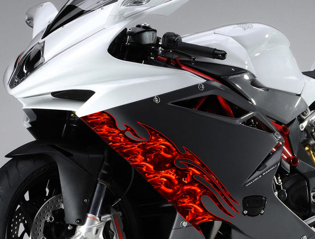 Dragon Dirt Bike Full Color Vinyl Sticker, Red Dragon Bike Sticker, Tribal Dragon Sport Bike Decal, Tribal Dragon Bike Vinyl Graphics