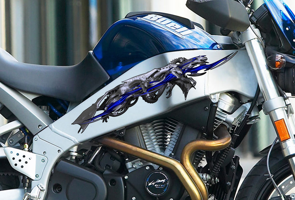 Dragons Full Sport Bike Vinyl, 3D Dragon Motorcycle Wrap Vinyl, Lizard Bike Sticker, Dragon Dirt Bike Decal, Lizard Chopper Graphics Decals