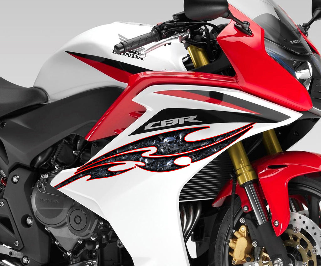 Skull Street Racing Graphics, Skulls Bones Crotch Rocket Decal, Skull Sticker Full Color Bike Chopper Graphics, Skull Motorcycle Vinyl Decal