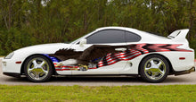 Load image into Gallery viewer, American Flag Car Wrap, USA Eagle Car Decal, Big Flag Car Decals, US Eagle Car Vinyl, US Pride Car Vinyl Graphics, Patriotic Car Sticker