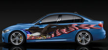 Load image into Gallery viewer, American Flag Car Decal, USA Car Side Vinyl Wrap, American Flag Car Sticker, Big Flag Decals, Vehicle Side Graphics, US Eagle Auto Wrap