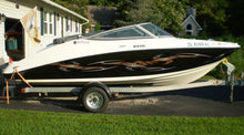 Load image into Gallery viewer, Tribal Speed Boat Vinyl Graphics, Tribal Racing Stripes Boat Sticker, Tribal Boat Full Color Vinyl Sticker, Tribal Watercraft Vinyl Decal