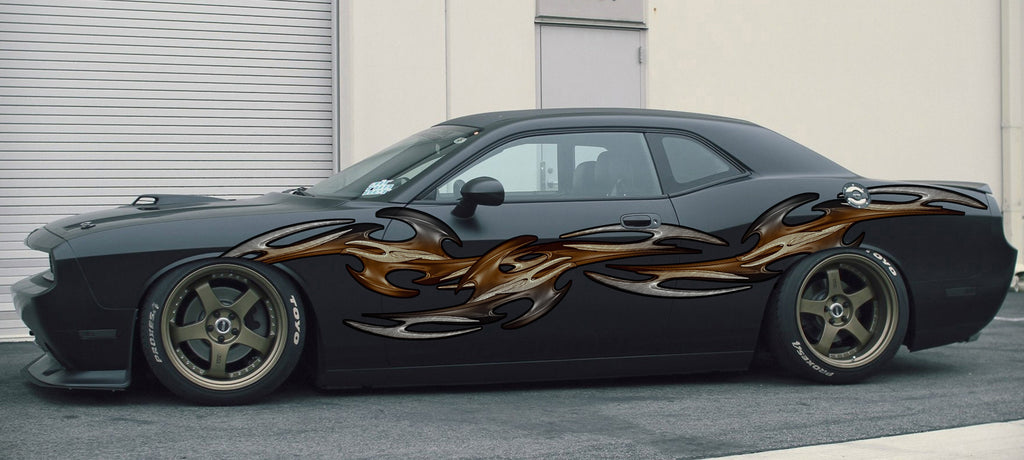 Tribal Car Decal, 3D Tribal Car Sticker, 3D Tribal Car Graphics, 3D Tribal Racing Stripes Vinyl Decal, 3D Tribal Carbon Fiber Car Wrap