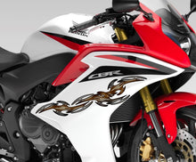 Load image into Gallery viewer, Carbon Fiber look Tribal Bike Vinyl Graphics, Tribal Bike Sticker, Dirt Bike Tribal Sticker, Sport Bike Tribal Graphics