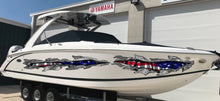 Load image into Gallery viewer, USA Flag Boat Wrap, American pride Boat Vinyl, 3D US Flag Ripped Metal Boat Vinyl Decal, Flag Boat Graphics,Full Color USA Flag Boat Sticker