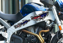 Load image into Gallery viewer, 3D American Flag Bike Decal, USA Flag Motorcycle Vinyl Decal, USA Flag Crotch Rocket Sticker, Ripped Metal USA Flag Bike Vinyl Graphics