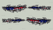 Load image into Gallery viewer, American Flag Ripped Metal Truck Decal – Patriotic USA Vinyl Graphic for Pickup Sides, 3D Effect Vinyl Wrap