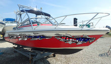 Load image into Gallery viewer, 3D US Flag Boat Sticker, Full Color USA Flag Boat Decal, American Flag Boat Wrap, US Flag Boat Vinyl, Big Flag Boat Graphics