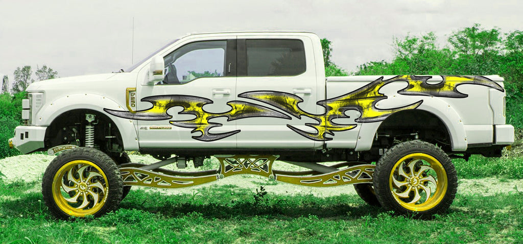 Tribal Truck Side Full Color Vinyl Sticker, 3D Tribal Truck Vinyl Side Graphics, Tribal Truck Wrap,Tribal Truck Graphics, Tribal Car Sticker