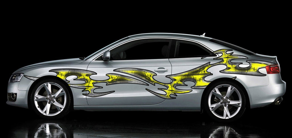 3D Tribal Car Wrap, Tribal Car Decal, 3D Tribal Car Sticker, 3D Tribal Car Wrap, 3D Tribal Racing Stripes Vinyl Decal, Tribal Car Graphics