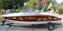 Load image into Gallery viewer, Tribal Racing Stripes Boat Design, 3D Tribal Boat Full Color Vinyl Sticker, Tribal Boat Vinyl Wrap, Tribal Vinyl Decal, Boat Vinyl Graphics