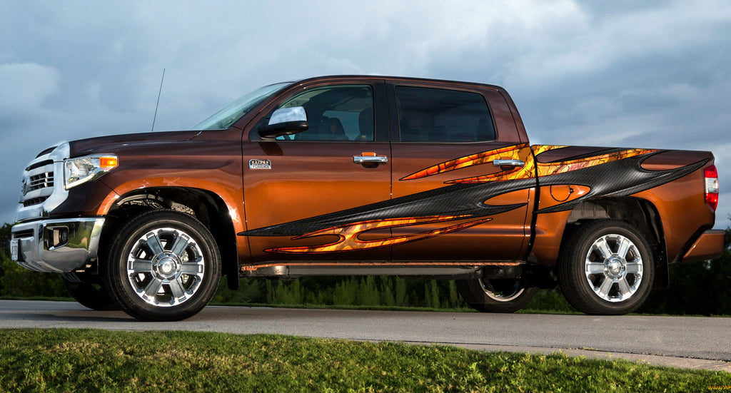 Tribal Truck Vinyl Graphics, Truck Side Wrap, Carbon Fiber Car Sticker, Carbon Fiber Tribal Truck Decal, 3D Car Decal, Tribal Car Decal