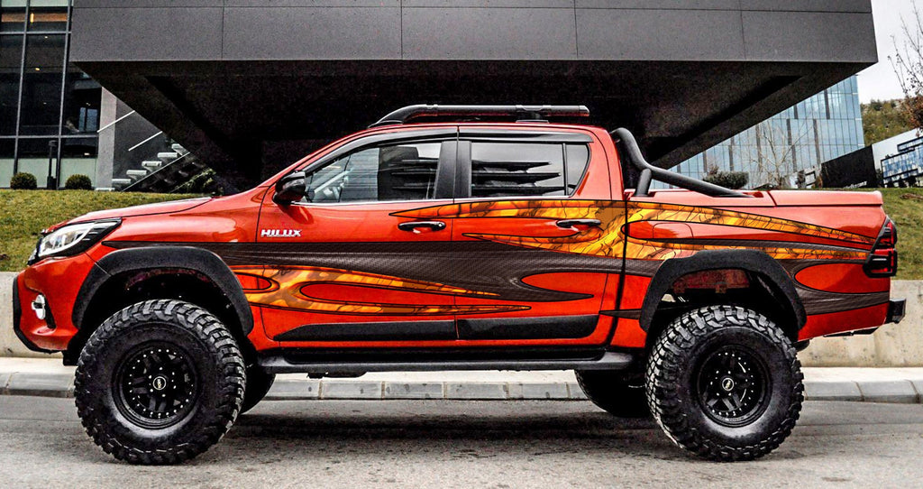 Tribal Truck Vinyl Graphics, Truck Side Wrap, Carbon Fiber Car Sticker, Carbon Fiber Tribal Truck Decal, 3D Car Decal, Tribal Car Decal