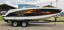 Load image into Gallery viewer, Tribal Boat Full Color Vinyl Sticker, Tribal Racing Stripes Boat Sticker, Tribal Watercraft Vinyl Decal, Tribal Speed Boat Vinyl Graphics