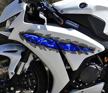Load image into Gallery viewer, 3D Dragon Bike Wrap Design, Tribal Dragon Sport Bike Decal, Dragon Bike Full Color Vinyl Sticker, Tribal Dragon Bike Vinyl Graphics