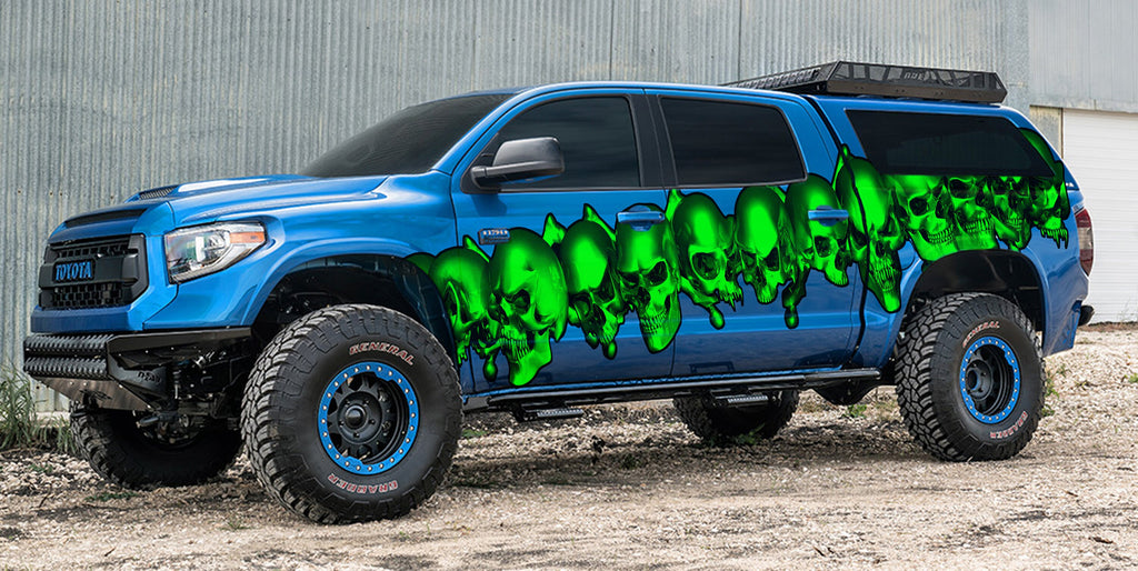 Skulls Truck Graphics, Skulls Truck Wrap, Skulls Truck Side Full Color Vinyl Sticker, Skulls Truck Vinyl Side Graphics, Skulls Car Decal