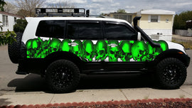 Skulls Truck Graphics, Skulls Truck Wrap, Skulls Truck Side Full Color Vinyl Sticker, Skulls Truck Vinyl Side Graphics, Skulls Car Decal