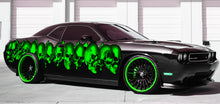 Load image into Gallery viewer, 3D Skulls Car Sticker, Skulls Tribal Car Wrap, Skulls Car Decal, 3D Skulls Car Graphics, 3D Skulls Racing Stripes Vinyl Sticker