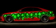 Load image into Gallery viewer, 3D Skulls Car Sticker, Skulls Tribal Car Wrap, Skulls Car Decal, 3D Skulls Car Graphics, 3D Skulls Racing Stripes Vinyl Sticker