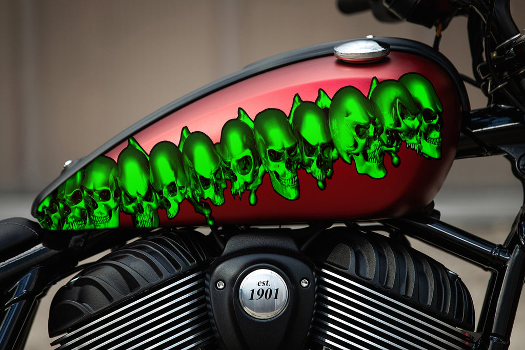 Skulls Crotch Rocket Decal, Skull Sticker Full Color Bike Chopper Graphics, Skulls Street Racing Graphics, Skull Motorcycle Vinyl Decal