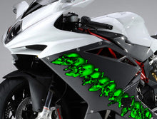 Load image into Gallery viewer, 3D Skulls Crotch Rocket Bike Wrap, Pirate Skull Bike Decal, Skulls Chopper Bike Graphics, Tribal Skulls Motorcycle Sticker, Skull Bike Wrap
