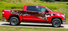 Load image into Gallery viewer, Racing flag US Eagle Truck Vinyl Sticker, Checkered flag Car Side Graphics, USA Eagle Truck Side Wrap, American Pride Car Vinyl Decal