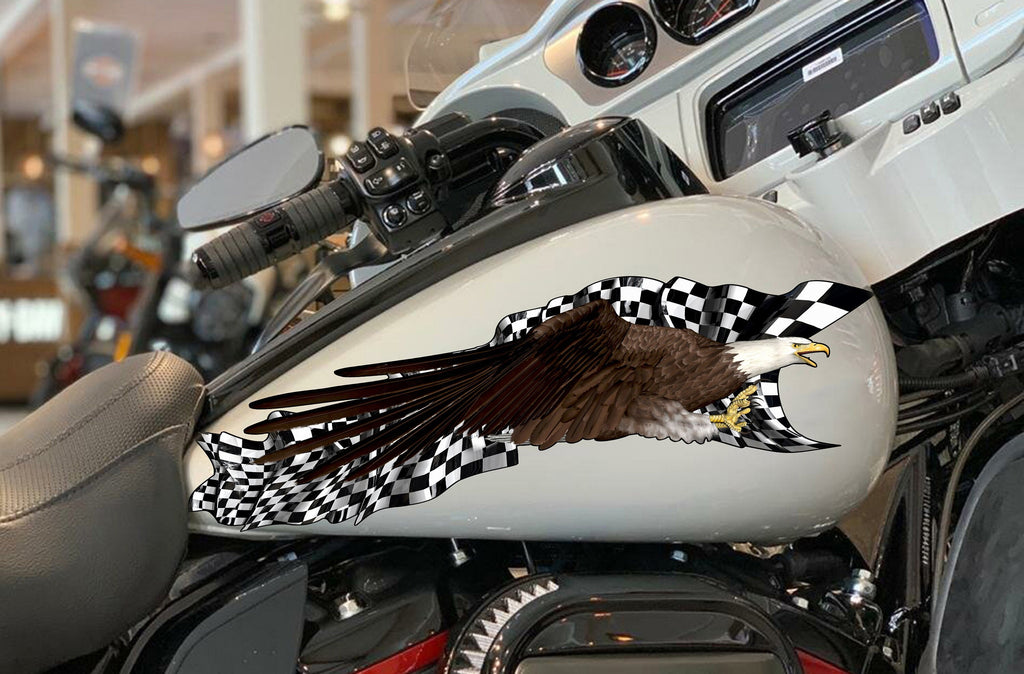 US Eagle Decal Full Color Crotch Rocket Graphics, Bold Eagle Bike Wrap Design, American Pride Bike Decal, Patriotic Motorcycle Sticker