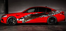Load image into Gallery viewer, American Pride Car Wrap, US Eagle Full Color Vinyl Design, Patriotic Car Decal, Checkered Flag Car Stickers, Eagle Flag Décor