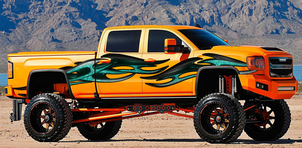 3D Tribal Racing Stripes Car Vinyl Sticker, Tribal Truck Vinyl Side Graphics, Tribal Car Decal, Tribal Truck Side Full Color Vinyl Sticker