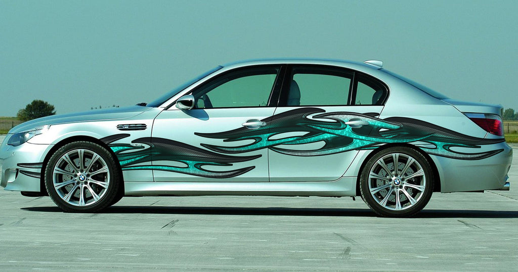 3D Tribal Car Wrap, 3D Tribal Racing Stripes Vinyl Decal, Tribal Car Graphics, 3D Tribal Car Wrap, Tribal Car Decal, 3D Tribal Car Sticker