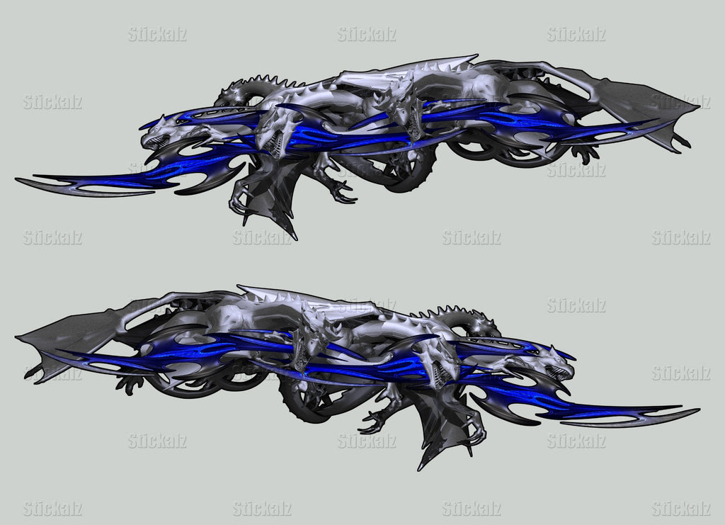 Dragon Full Color Truck Side Sticker, 3D Dragons Truck Graphics, Lizard Truck Vinyl, Tribal Dragon Truck Decal, Lizard Car Wrap