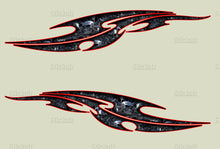 Load image into Gallery viewer, Pirate Skull Bike Decal, Skulls Crotch Rocket Bike Wrap, Skulls Chopper Bike Graphics, Tribal Skulls Motorcycle Sticker, Skull Bike Wrap