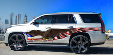 Load image into Gallery viewer, US Bald Eagle Truck Side Decal, Full Color US Eagle Car Side Graphics, Big Flag Truck Decals, USA Flag Car Vinyl Wrap, American Flag Sticker
