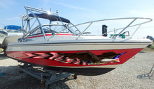 Load image into Gallery viewer, American pride Cigar Boat Side Graphics, Patriotic Sticker, US Bald Eagle Full Color Yacht Graphics, USA Flag Ripped Metal Watercraft Vinyl