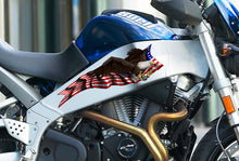 Load image into Gallery viewer, US Eagle Motorcycle Vinyl Decal, Patriotic Dirt Bike Sticker, US Eagle Racing Bike Sticker Wrap, American Flag Crotch Rocket Wrap Design