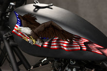 Load image into Gallery viewer, US Eagle Motorcycle Vinyl Decal, Patriotic Dirt Bike Sticker, US Eagle Racing Bike Sticker Wrap, American Flag Crotch Rocket Wrap Design