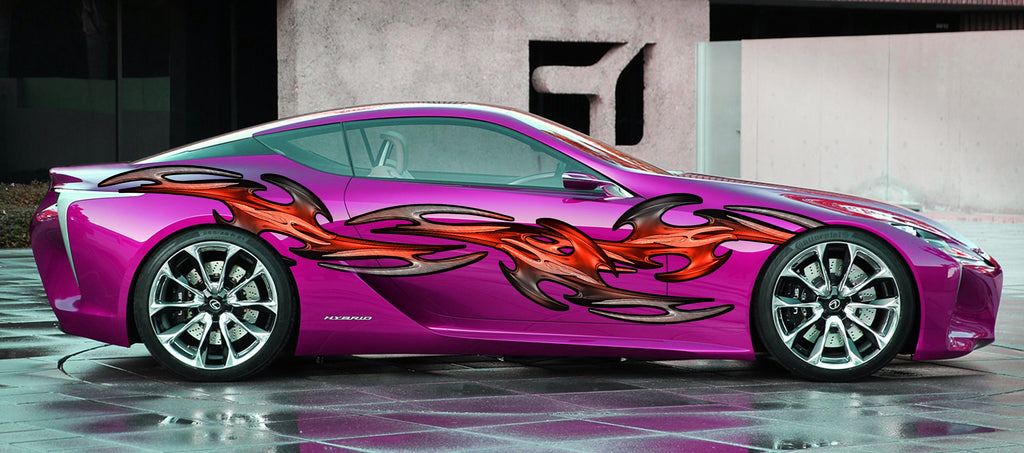 3D Tribal Car Wrap, 3D Tribal Racing Stripes Vinyl Decal, Tribal Car Graphics, 3D Tribal Car Wrap, Tribal Car Decal, 3D Tribal Car Sticker