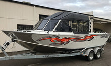 Load image into Gallery viewer, 3D Tribal Boat Full Color Vinyl Sticker, Tribal Boat Vinyl Wrap, Tribal Racing Stripes Boat Design, Tribal Vinyl Decal, Boat Vinyl Graphics