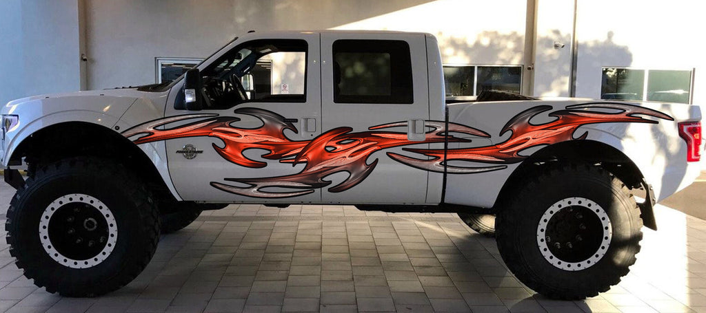 3D Tribal Racing Stripes Car Vinyl Sticker, Tribal Truck Side Full Color Vinyl Sticker, Tribal Truck Vinyl Side Graphics, Tribal Car Decal