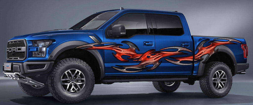 3D Tribal Racing Stripes Car Vinyl Sticker, Tribal Truck Side Full Color Vinyl Sticker, Tribal Truck Vinyl Side Graphics, Tribal Car Decal