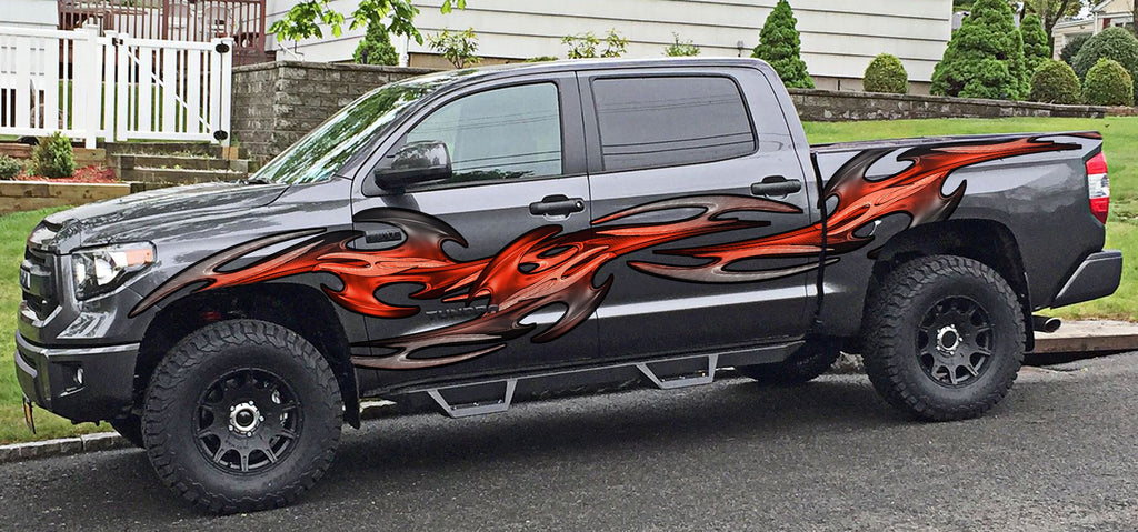 3D Tribal Racing Stripes Car Vinyl Sticker, Tribal Truck Side Full Color Vinyl Sticker, Tribal Truck Vinyl Side Graphics, Tribal Car Decal
