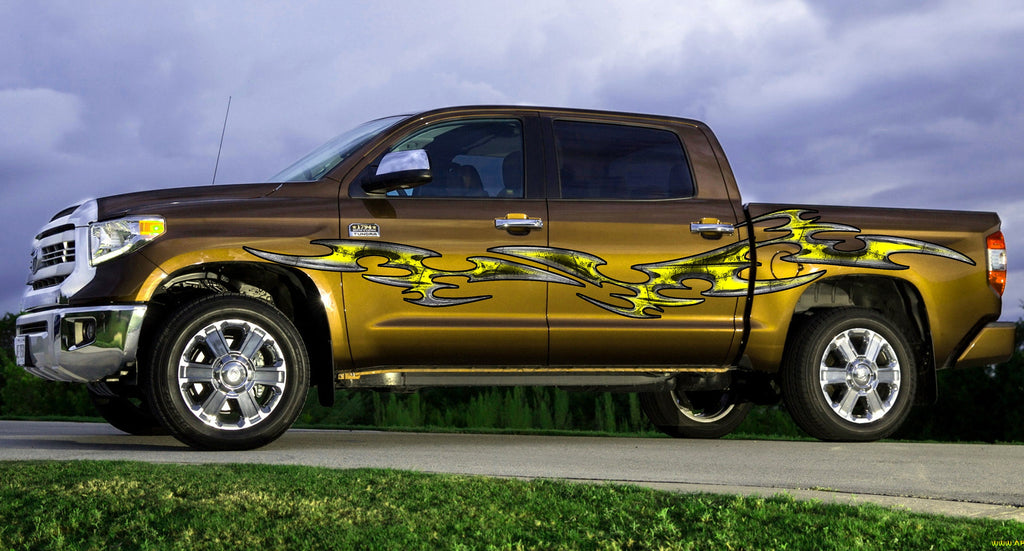 Tribal Truck Vinyl Side Graphics, Tribal Car Decal, 3D Tribal Racing Stripes Car Vinyl Sticker, Tribal Truck Side Full Color Vinyl Sticker