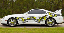 Load image into Gallery viewer, 3D Tribal Car Graphics, 3D Tribal Racing Stripes Vinyl Sticker, Tribal Car Wrap, Tribal Car Decal, 3D Tribal Car Sticker Decal