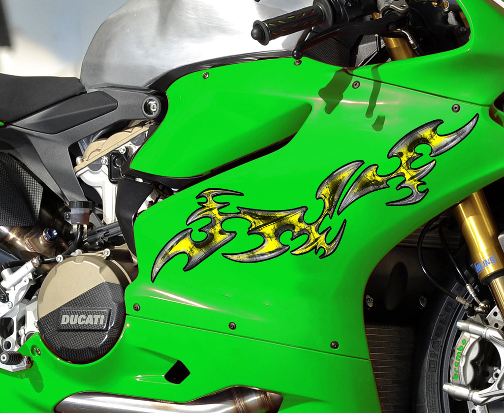 3D Tribal Sport Bike Vinyl Graphics, Tribal Bike Vinyl Wrap, Tribal Bike Sticker, Tribal Bike Decal, Dirt Bike Full Color Vinyl Sticker