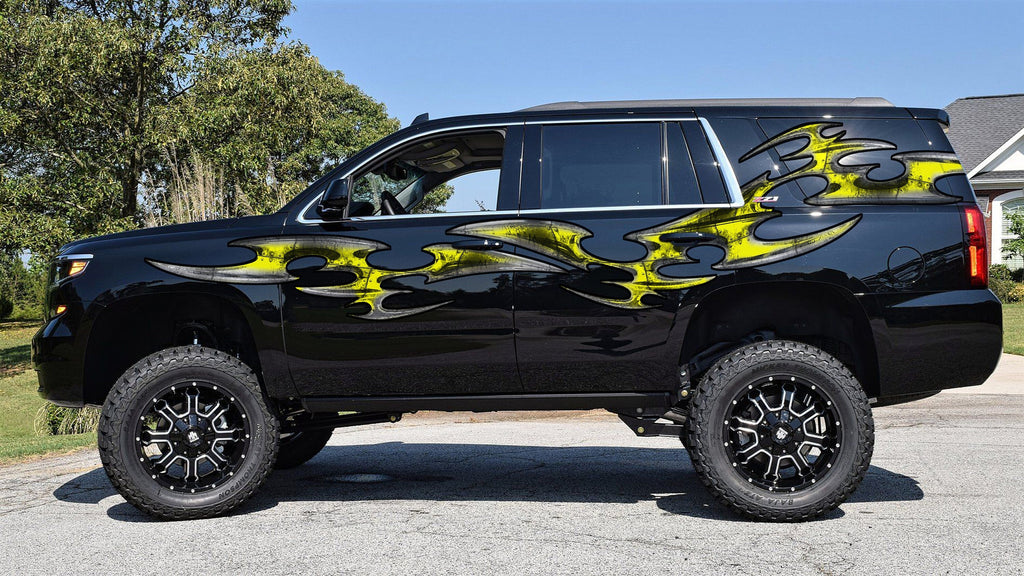 Tribal Truck Side Full Color Vinyl Sticker, 3D Tribal Truck Vinyl Side Graphics, Tribal Truck Wrap,Tribal Truck Graphics, Tribal Car Sticker
