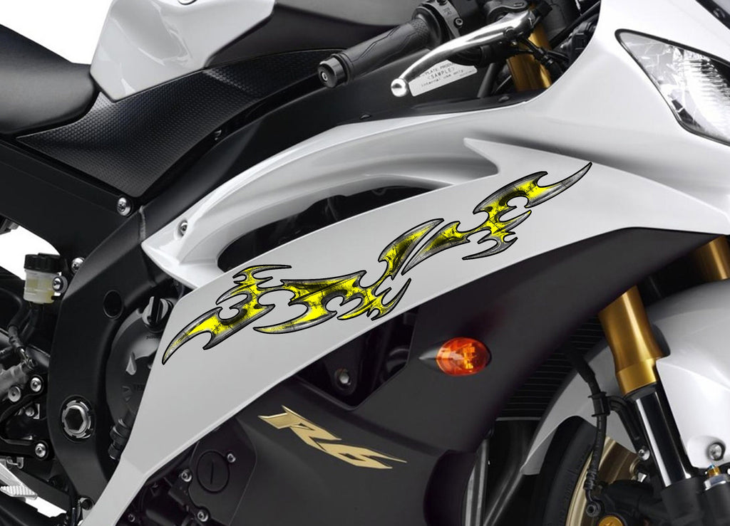 Tribal Bike Sticker, Tribal Sport Bike Vinyl Graphics, Tribal Bike Vinyl Wrap, Dirt Bike Full Color Vinyl Sticker, 3D Tribal Bike Decal