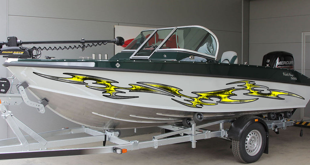 Tribal Racing Stripes Boat Design, 3D Tribal Boat Full Color Vinyl Sticker, Tribal Boat Vinyl Wrap, Tribal Vinyl Decal, Boat Vinyl Graphics