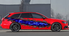 Load image into Gallery viewer, Tribal Dragon Ripped Metal Car Decal, 3D Tribal Dragon Car Wrap, 3D Tribal Dragon Car Sticker, Dragons Ripped Metal Car Graphics