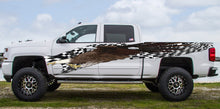 Load image into Gallery viewer, Racing flag US Eagle Truck Vinyl Sticker, Checkered flag Car Side Graphics, USA Eagle Truck Side Wrap, American Pride Car Vinyl Decal